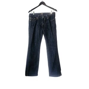 Kasil Gia Straight Leg Jeans Womens 28 Low Rise Dark Wash Made USA Y2K Indie